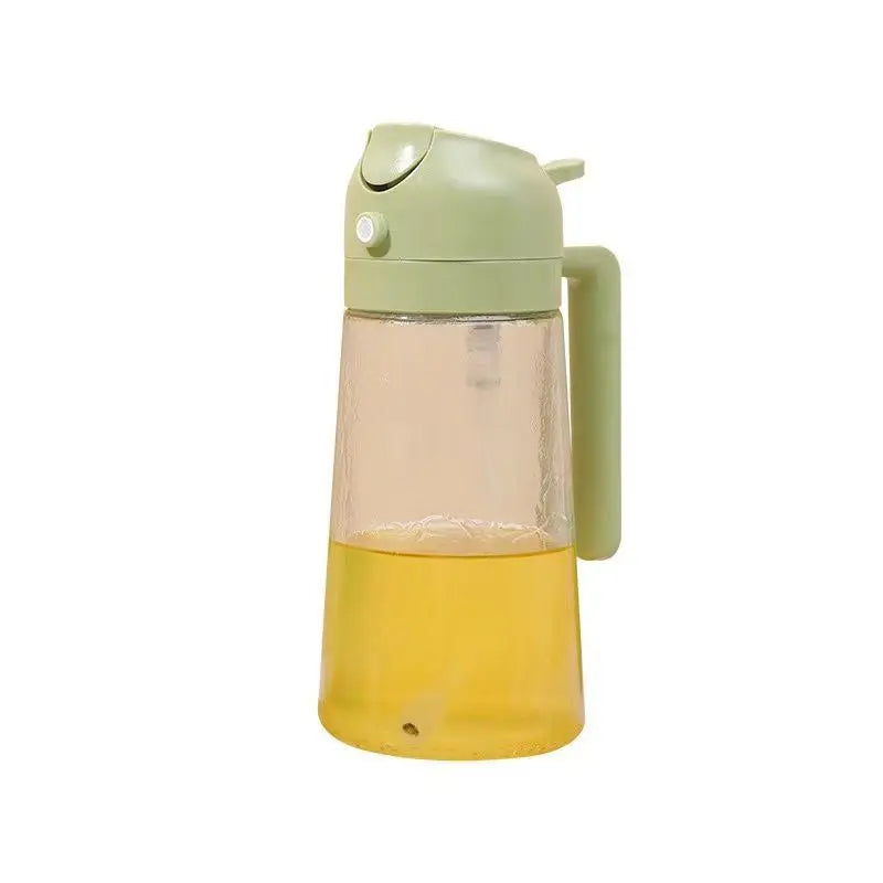 2In1 Oil Sprayer Glass Bottle for Cooking Anti-Leakage Olive Oil Storage Bottle for BBQ Air Fryer Salad Steak Kitchen Supplies